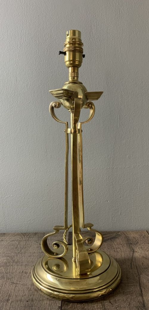 Beautiful Edwardian Brass Table Lamp, Rewired and Pat Tested
