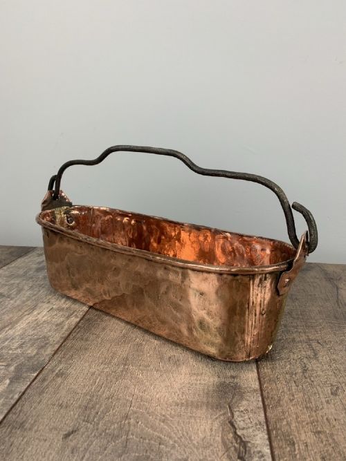 French Hammered Copper Fish Kettle Window Planter