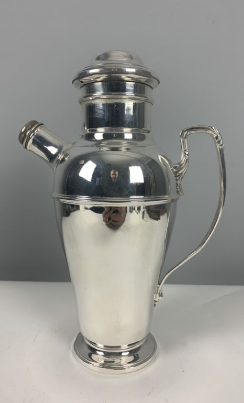 Silver Plate Art Deco Stepped Cocktail Shaker; 1930’S Adie Brothers Ltd