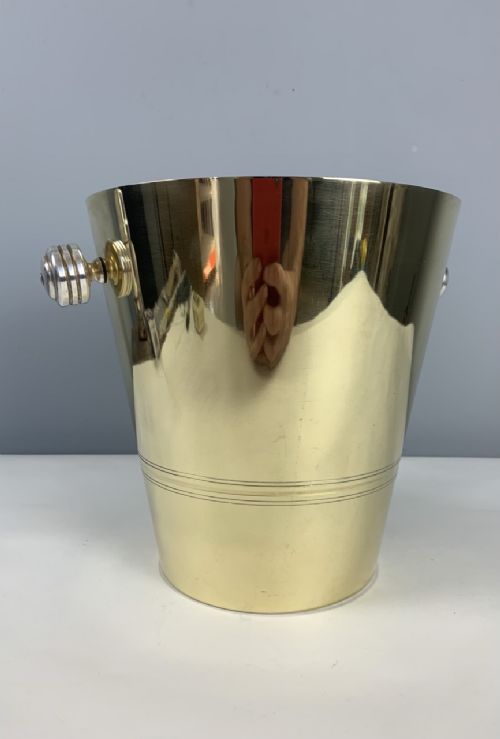 French Art Deco Brass and Silver Plated Ice Champagne Bucket