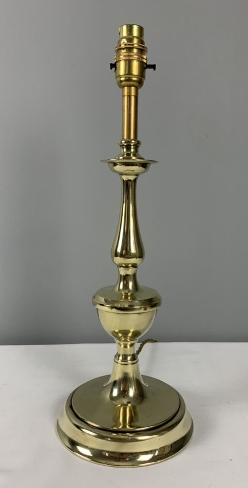 Turned Brass Table Lamp, Rewired and Pat Tested