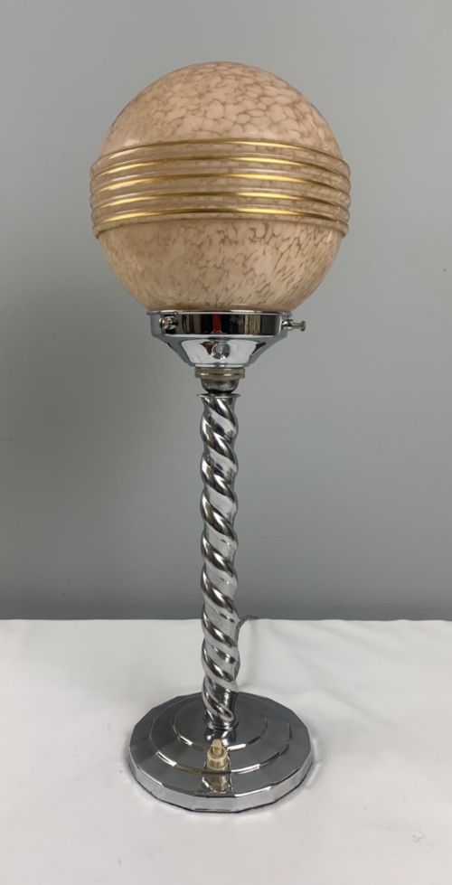 Art Deco Chrome Table Lamp Rewired and Pat Tested