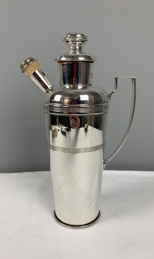 Farrow & Jackson Art Deco Silver Plated Cocktail Shaker with Ice Cooler