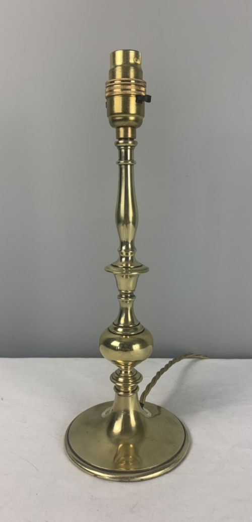 Edwardian Brass Table Lamp, Rewired and Pat Tested