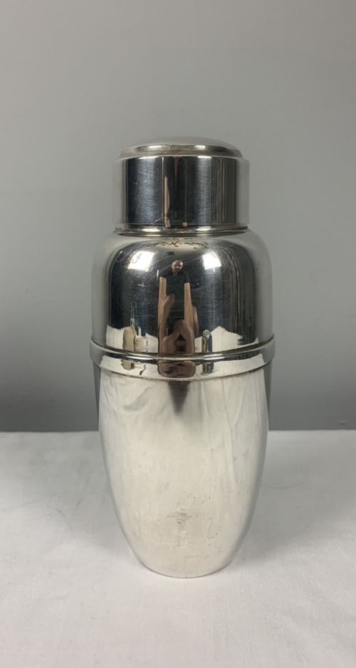 Art Deco 2 Piece Silver Plated Cocktail Shaker