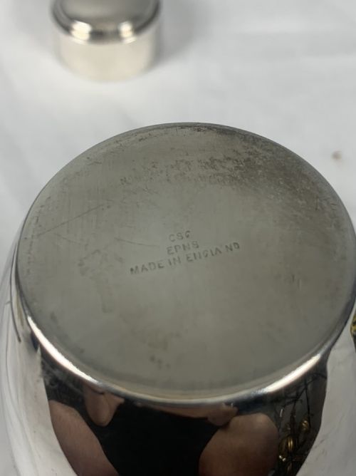 fig 1. Art Deco 2 Piece Silver Plated Cocktail Shaker 
