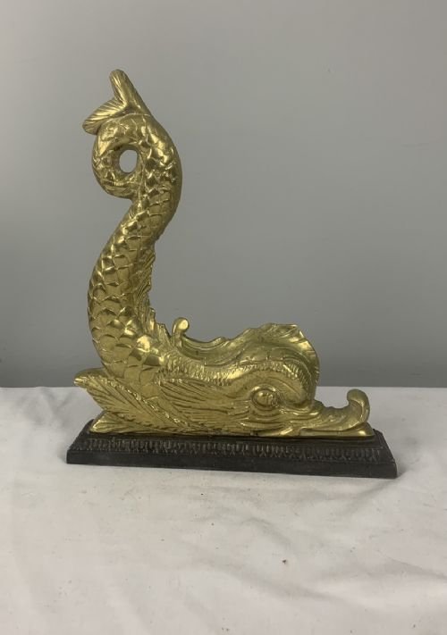 Victorian Fish Antique Doorstop Door Stop Door Porters on Cast Iron Base