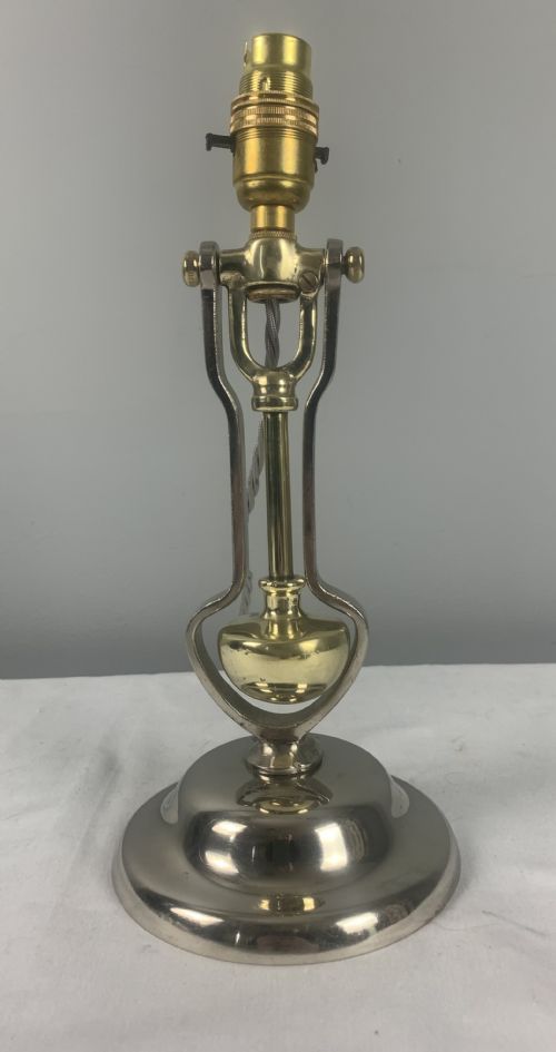 Silver Plated and Brass Gimbal Table Lamp, Rewired and Pat Tested