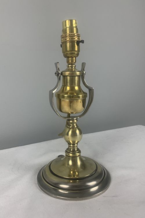Distressed Silver Plated Brass Gimbal Wall Table Lamp, Rewired and Pat Tested