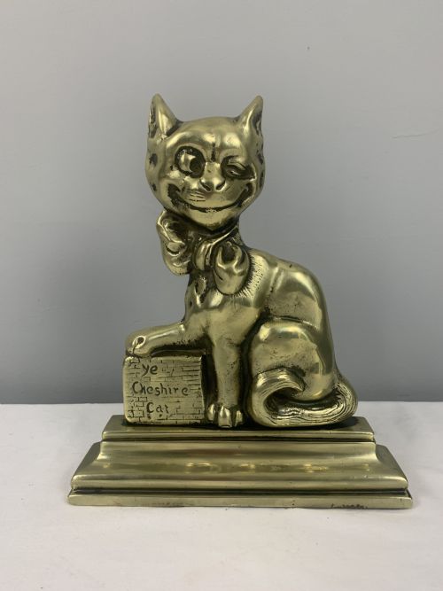Ye Cheshire Cat Brass Doorstop Door Stop Door Porter