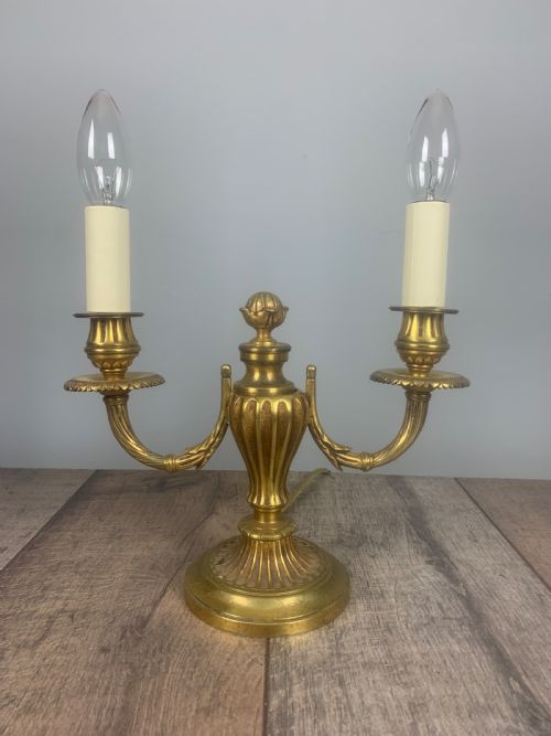 French Bronze Antique Candelabra Table Lamp