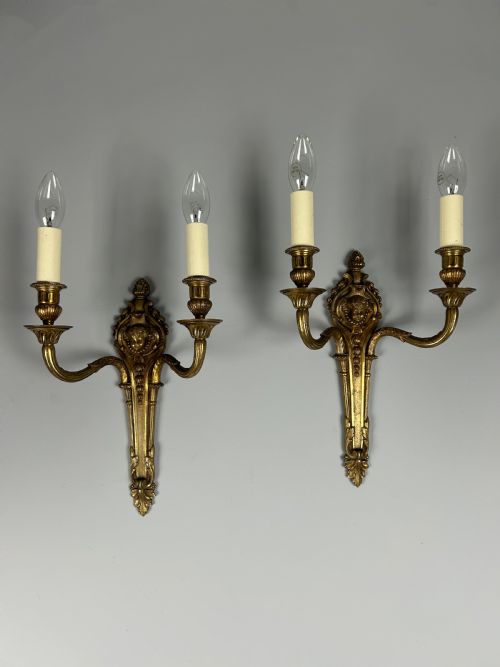 19th Century French Putti Cherub Antique Wall Lights
