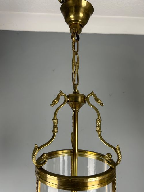 FRENCH EMPIRE TRIPLE LIGHT ANTIQUE LANTERN - ADDITIONAL PHOTO 4
