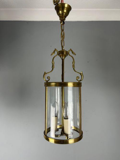 FRENCH EMPIRE TRIPLE LIGHT ANTIQUE LANTERN - ADDITIONAL PHOTO 5