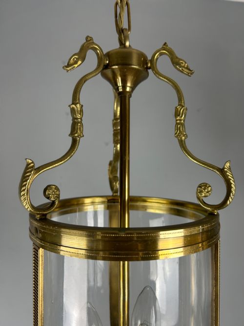 FRENCH EMPIRE TRIPLE LIGHT ANTIQUE LANTERN - ADDITIONAL PHOTO 6