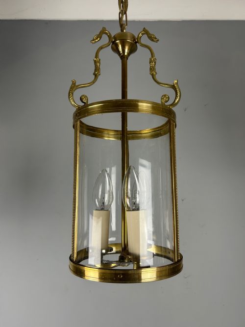 FRENCH EMPIRE TRIPLE LIGHT ANTIQUE LANTERN - ADDITIONAL PHOTO 8