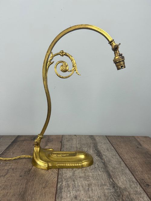 French Adjustable Brass Table Lamp, Rewired & Pat Tested