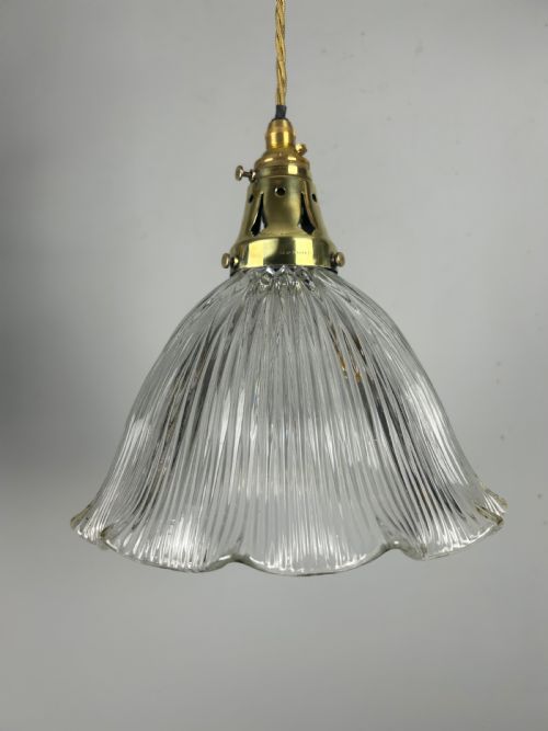 Holophane Pendant Ceiling Light with Original Shade & Gallery