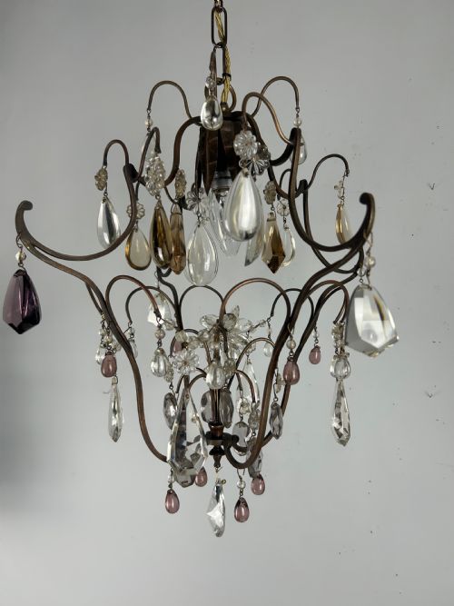 fig 1. Large French Single Light Chandelier, Ceiling Light