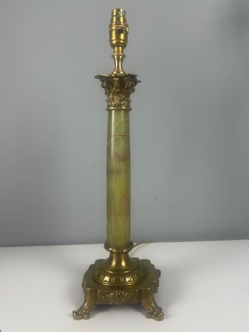 French Marble Column Table Lamp, Rewired & Pat Tested