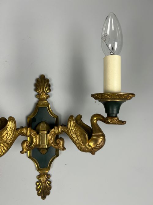 FRENCH PAIR OF EMPIRE ANTIQUE WALL LIGHTS - ADDITIONAL PHOTO 5