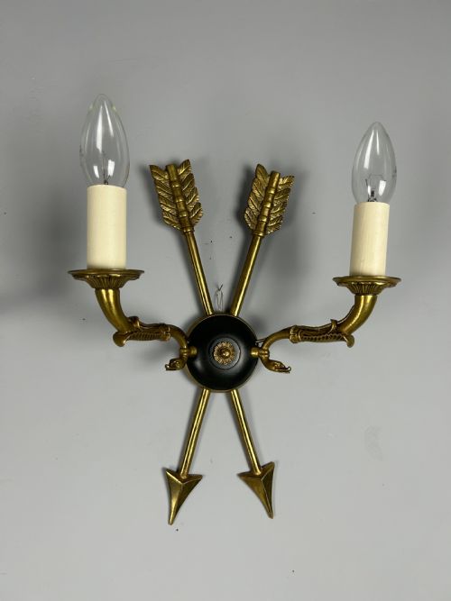 FRENCH PAIR OF EMPIRE ANTIQUE WALL LIGHTS - ADDITIONAL PHOTO 2