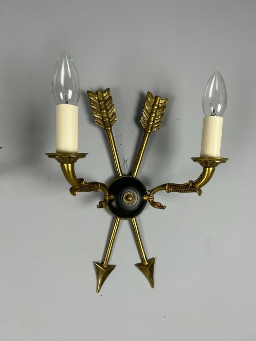 FRENCH PAIR OF EMPIRE ANTIQUE WALL LIGHTS - ADDITIONAL PHOTO 7