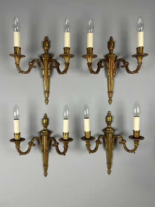 Set of 4 French Gilded Antique Wall Lights