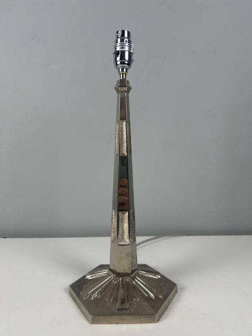 Paris Art Deco Chrome Table Lamp, Rewired