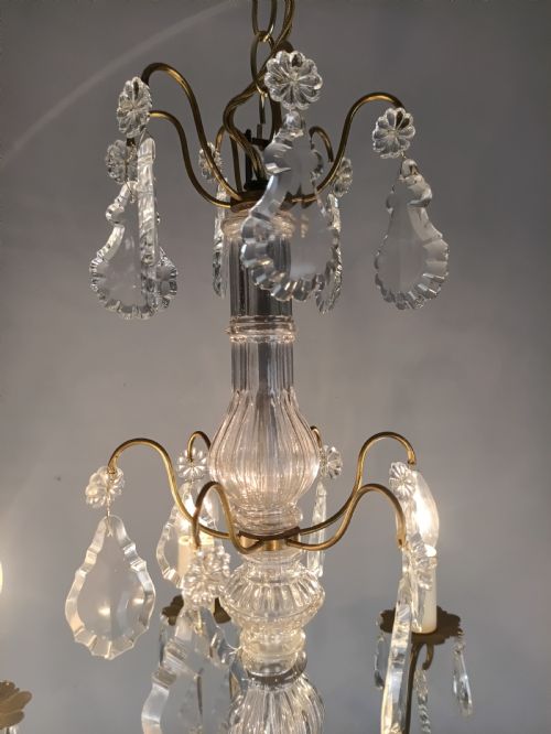 FRENCH CRYSTAL 6 LIGHT CHANDELIER - ADDITIONAL PHOTO 6