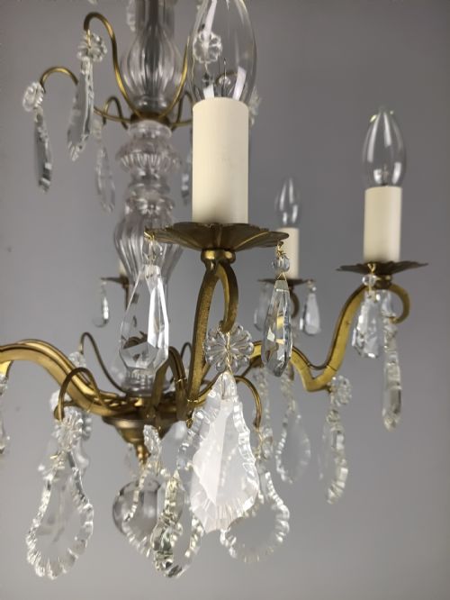 FRENCH CRYSTAL 6 LIGHT CHANDELIER - ADDITIONAL PHOTO 12