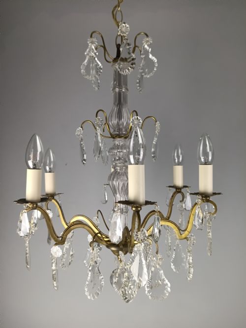 FRENCH CRYSTAL 6 LIGHT CHANDELIER - ADDITIONAL PHOTO 13