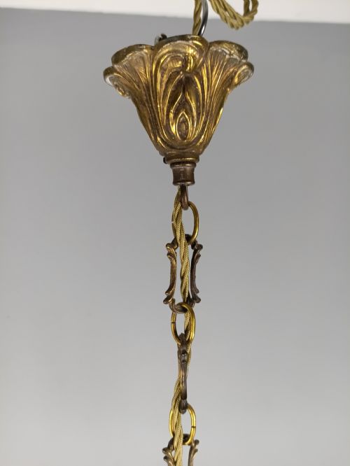 FRENCH GILDED CRYSTAL 6 LIGHT CHANDELIER - ADDITIONAL PHOTO 6