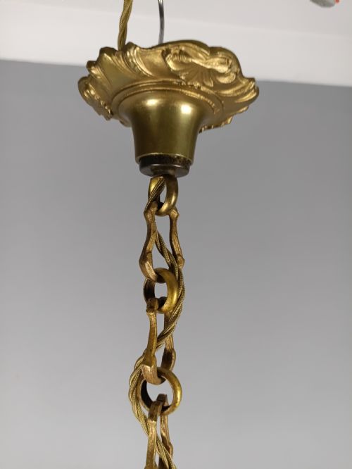 FRENCH GILT BRASS 6 ARM CHANDELIER - ADDITIONAL PHOTO 6