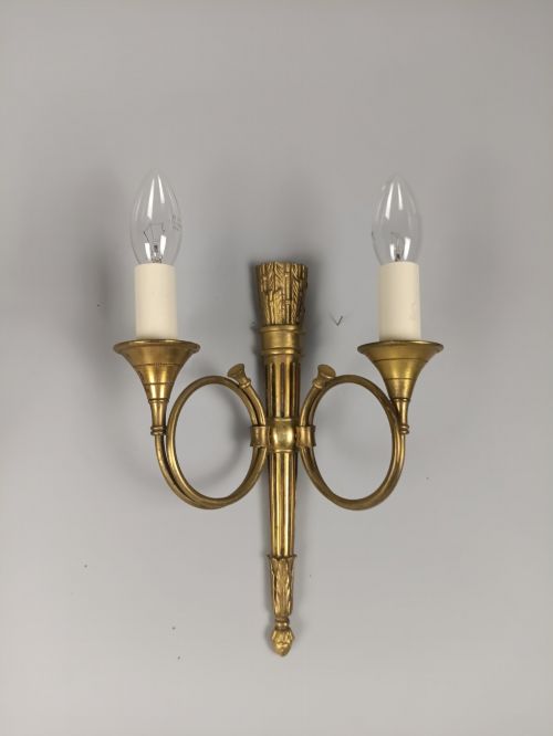SET OF 4 ANTIQUE FRENCH EMPIRE GILT BRASS WALL LIGHTS PAIR OF PAIRS C1930 REWIRED PAT TESTED - ADDITIONAL PHOTO 2