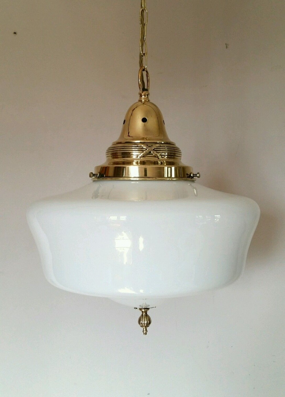 Edwardian Opaline Chapel Ceiling Lamp 