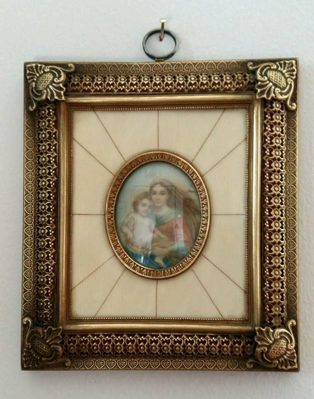 Signed Watercolour Miniature Portrait 