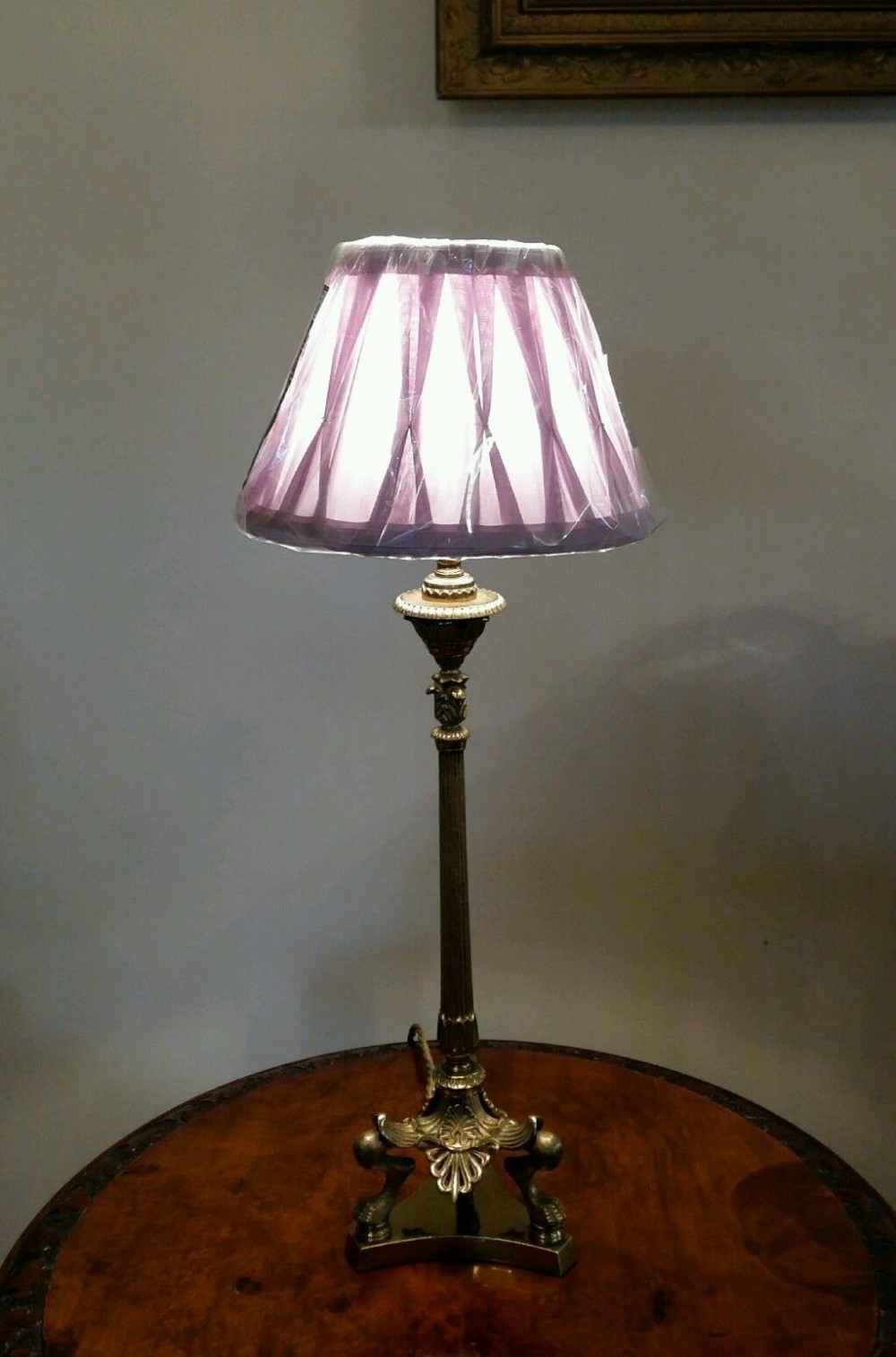 C1900 Edwardian Elegant Gilt Table Lamp