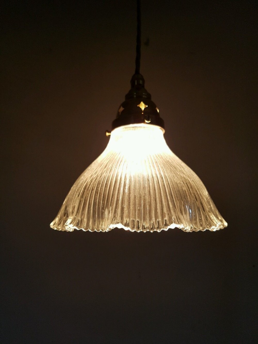Edwardian Holophane Ceiling Lamp