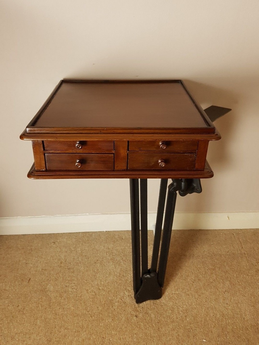 Flamed Mahogany Dentists Cabinet - Wall Mounted Adjustable