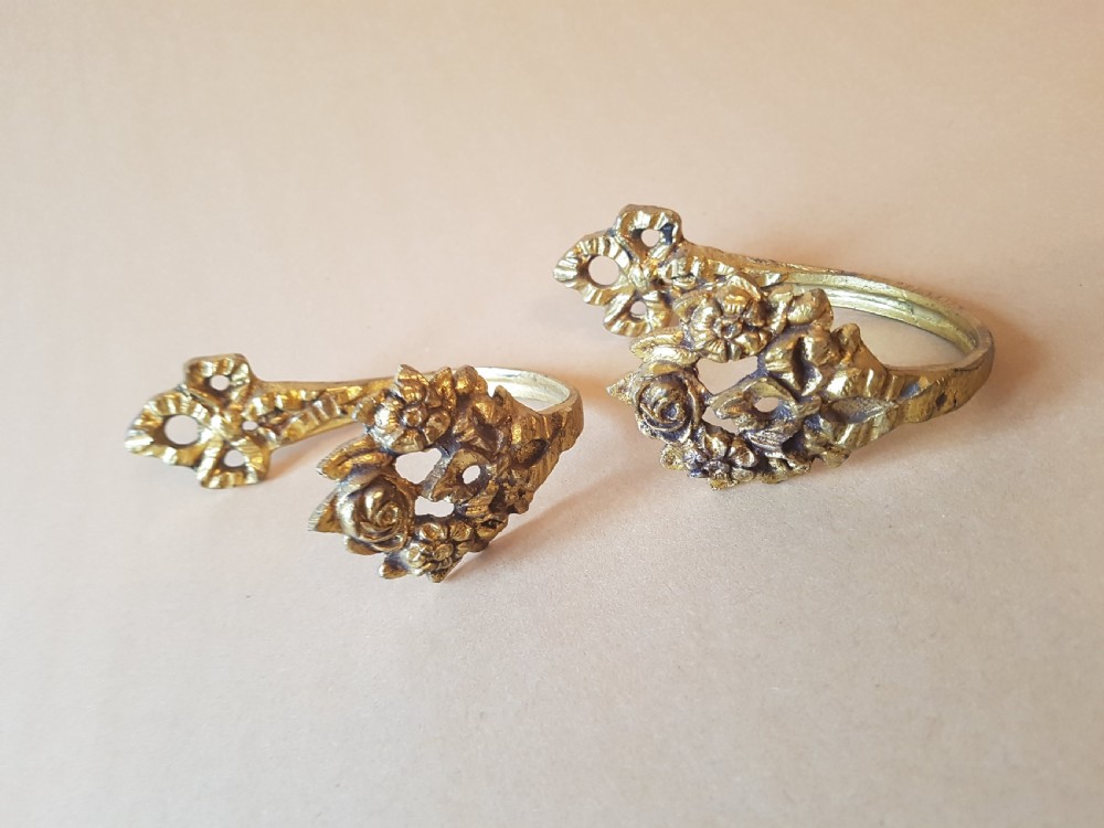 Pair of Small French Gilded Brass Curtain Tie Backs; c1900 View II