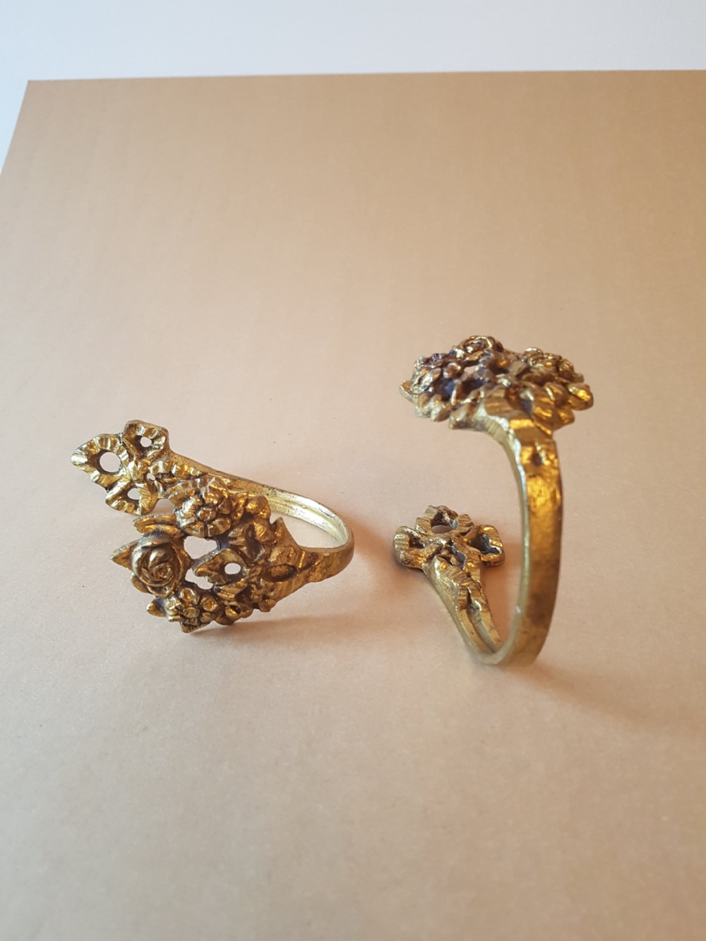 Pair of Small French Gilded Brass Curtain Tie Backs; c1900 View VII