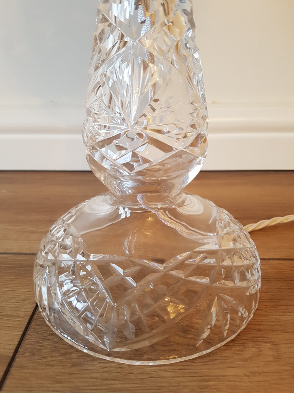 1920's Cut Crystal Mushroom Table Lamp; PAT Tested View VII