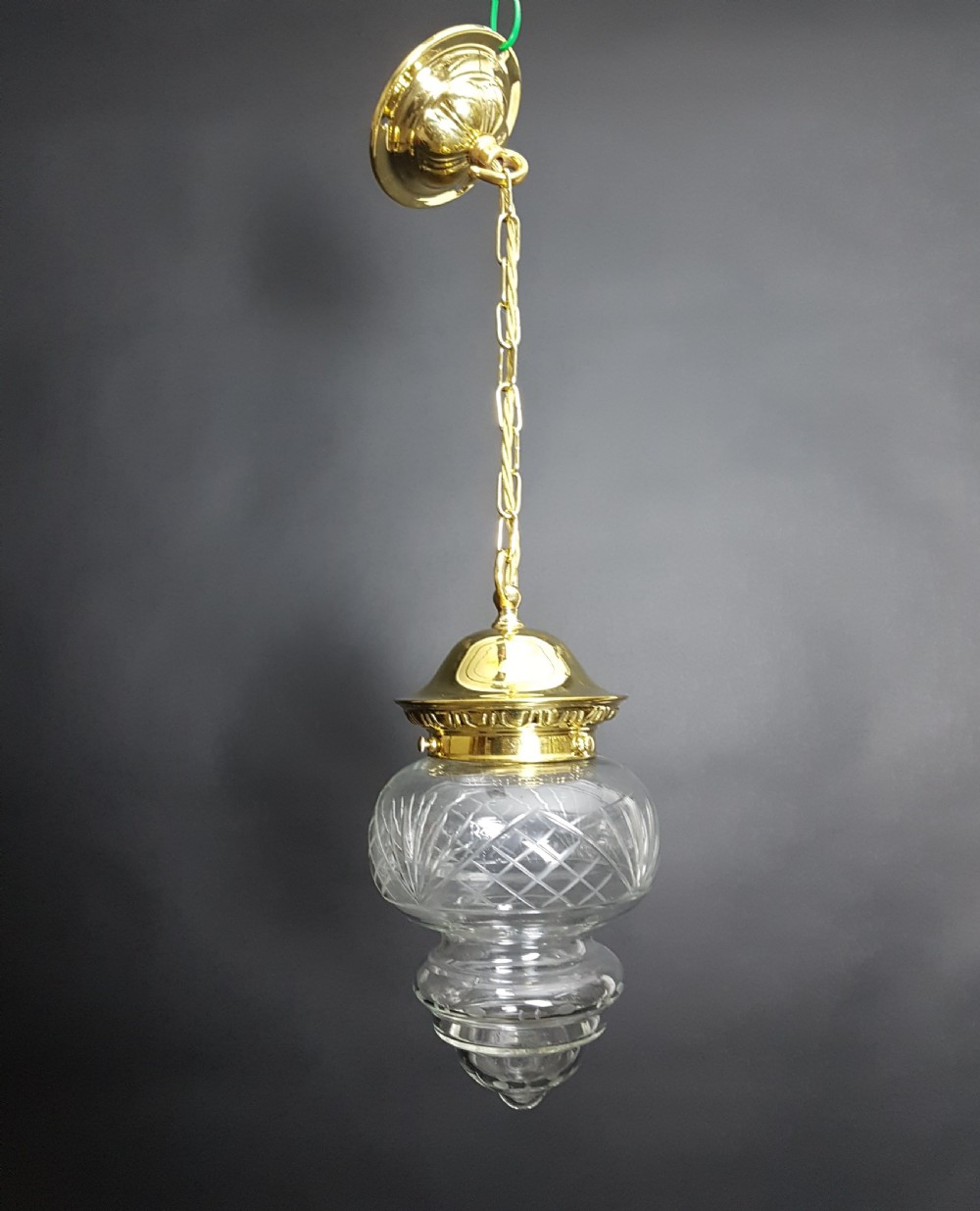 (no 3 of 4) Cut Glass Ceiling Pendant Lights. Fully Rewired View VI