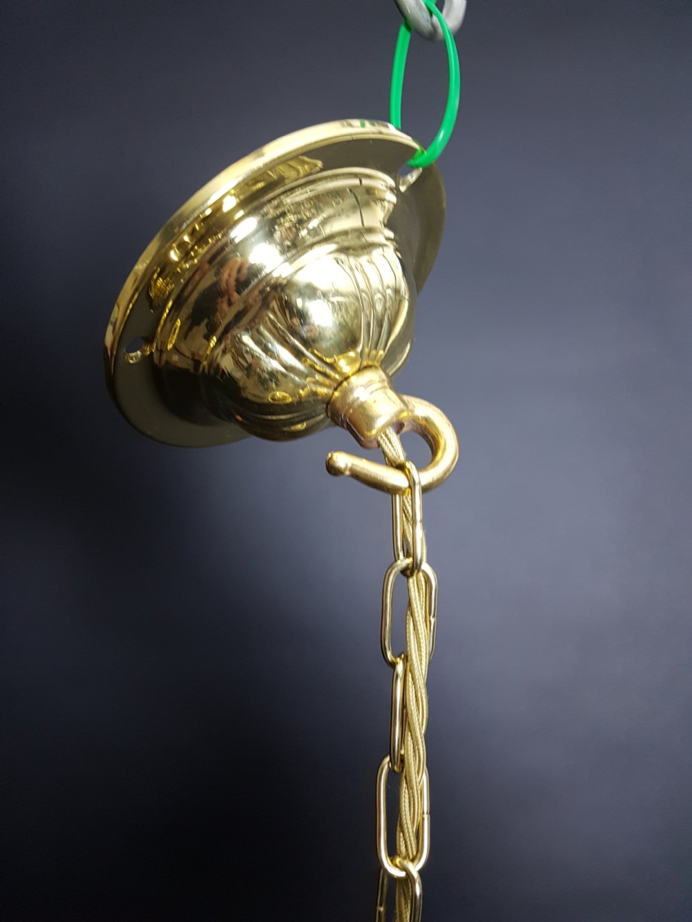 (no. 4 of 4) Cut Glass Ceiling Pendant Lights. Fully Rewired View VI