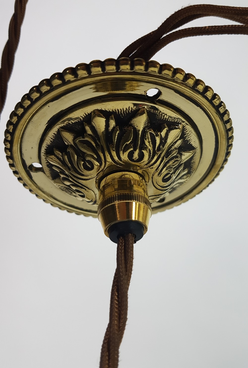Edwardian Cut Crystal Ceiling Light Pendant; Rewired View V
