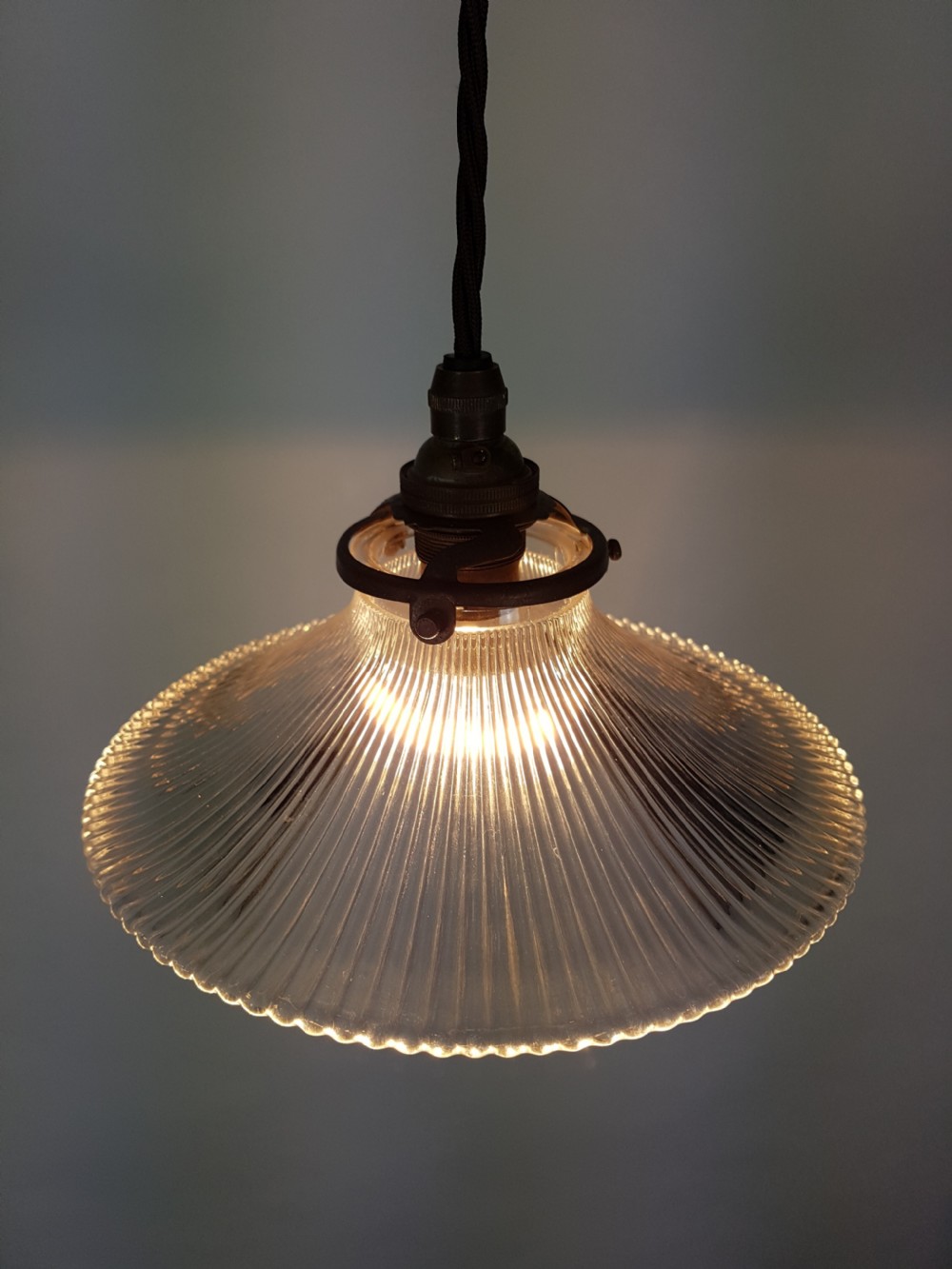 c1920 French Holophane Pagoda Ceiling Light (No 1 of 6 available) View II