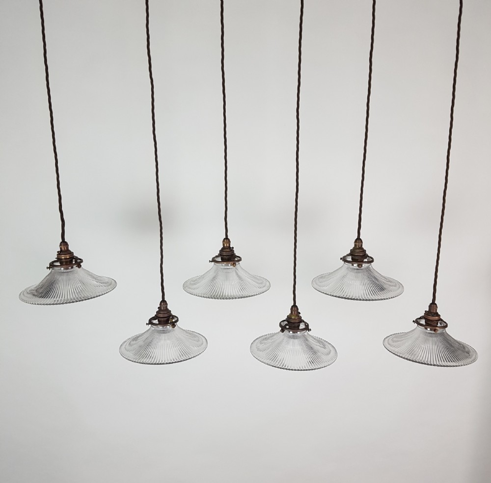 c1920 French Holophane Pagoda Ceiling Light (No 1 of 6 available) View XI