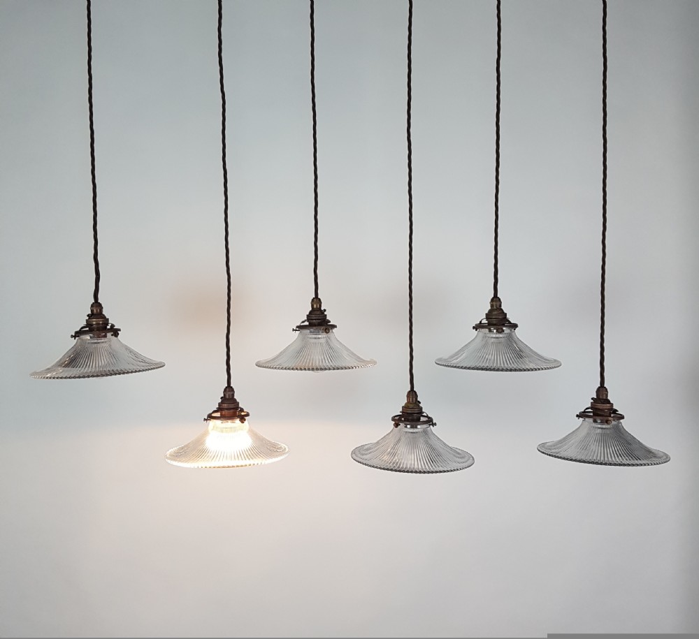 c1920 French Holophane Pagoda Ceiling Light (No 1 of 6 available) View XII