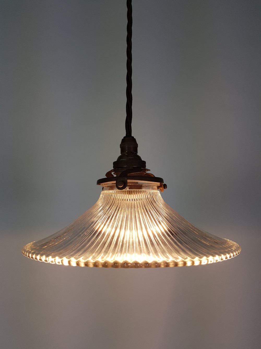 c1920 French Holophane Pagoda Ceiling Light (No 1 of 3 available) View III